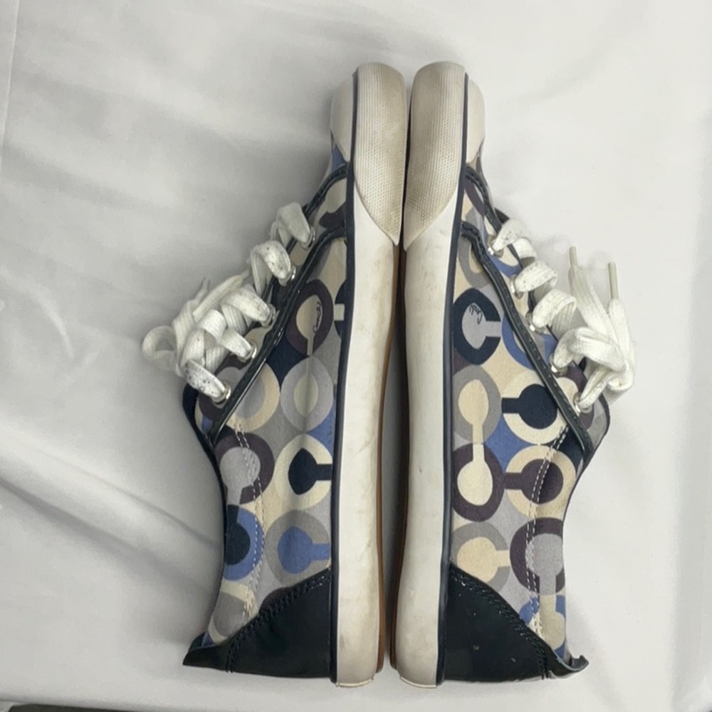 Coach Barrett Signature Sneakers Navy Blue and Multicolor Size 8 - Picture 8 of 11